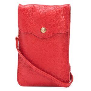ISADORA Red Made In Italy Leather Double Compartment Crossbody